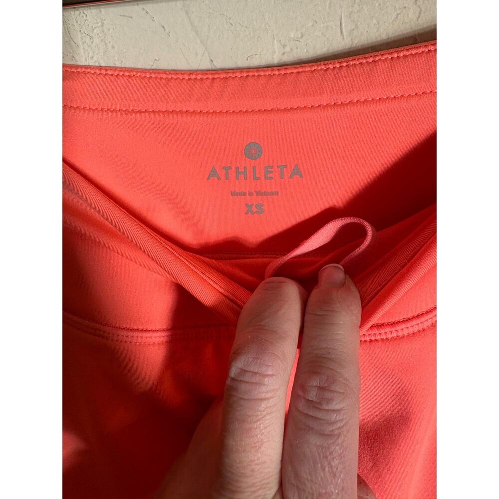 Athleta Women's Neon Coral Athletic Skort Lined Tennis Golf Skirt XS 00-2 - Picture 4 of 4